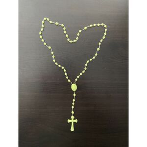 Glow In the Dark Rosary Prayer Beads Crucifix Necklace aka Rosario - 16"
